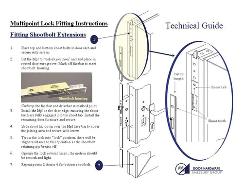 16mm P2000 Passive Lower 35/92 Shootbolt, Adjustable HH, Euro Cylinder - 16mm P2000 Passive Lower 35/92 Shootbolt, Adjustable HH, Euro Cylinder