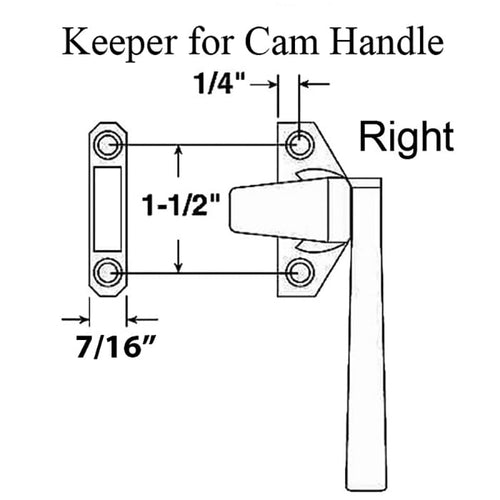 Amesbury Truth Window Keeper for Cam Handle for Hopper and Basement Window - Amesbury Truth Window Keeper for Cam Handle for Hopper and Basement Window