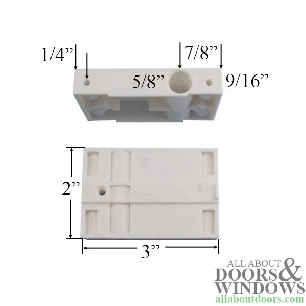 Closet door part, Plastic Pivot Block,  Mirror Door - Closet door part, Plastic Pivot Block,  Mirror Door