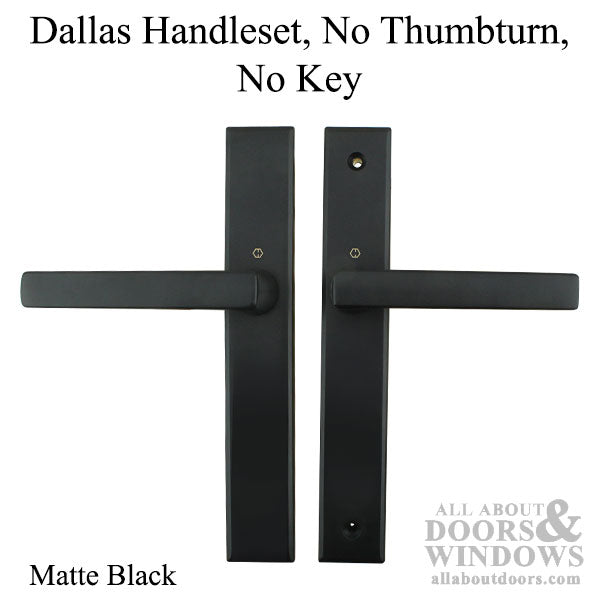 Dallas Contemporary Lever Handle, Fixed Dummy Pair, M1643 / 2161N Set - Matte Black - Dallas Contemporary Lever Handle, Fixed Dummy Pair, M1643 / 2161N Set - Matte Black