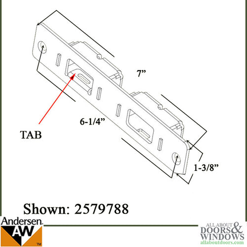 Andersen Receiver Head (AP) and Sill (PA) - Flush Bolt - Andersen Receiver Head (AP) and Sill (PA) - Flush Bolt