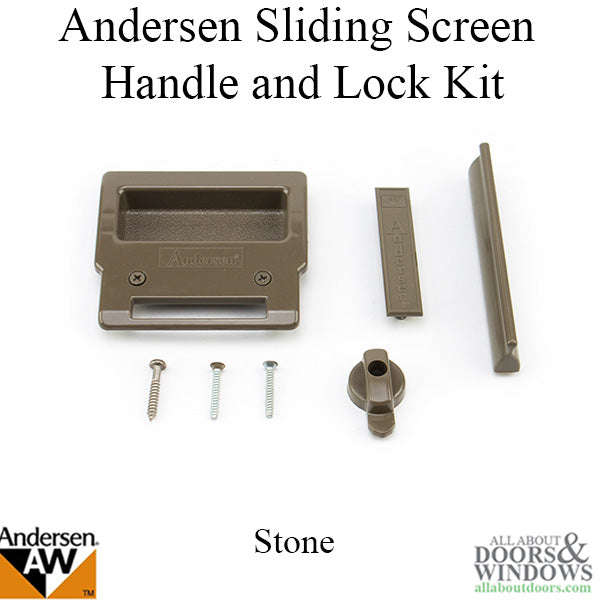 Andersen Sliding Screen Handle and Lock Kit - Stone - Andersen Sliding Screen Handle and Lock Kit - Stone