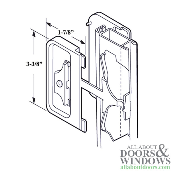 OBSOLETE Non-Handed Latch & Pull for Sliding Screen Door - Black - OBSOLETE Non-Handed Latch & Pull for Sliding Screen Door - Black