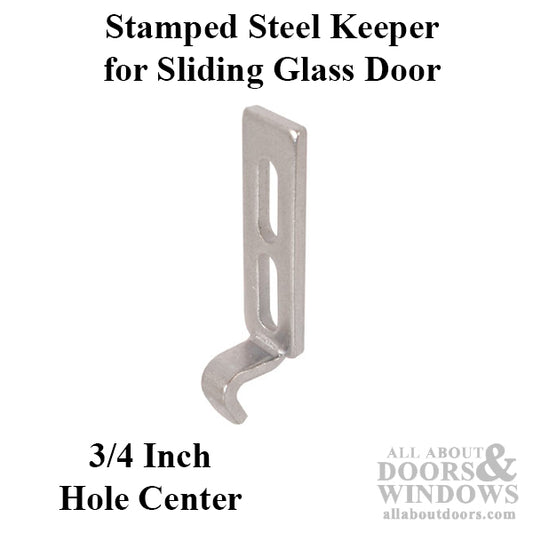 Keeper for Sliding Patio Door Stamped Steel Vertical Adjustment Slots