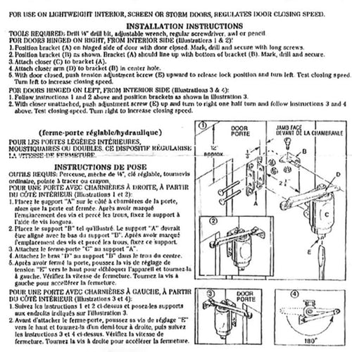Screen and Storm Door Rotary Hydraulic Closer - Screen and Storm Door Rotary Hydraulic Closer