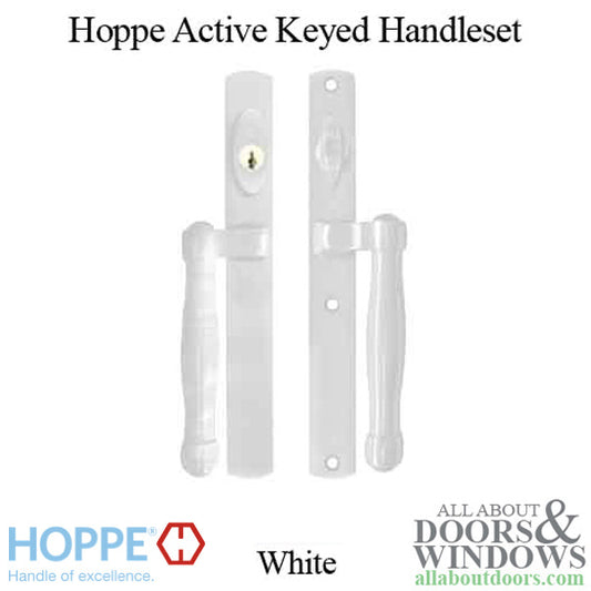 HOPPE HLS 9000 Sliding Door Handle Set Active Keyed White