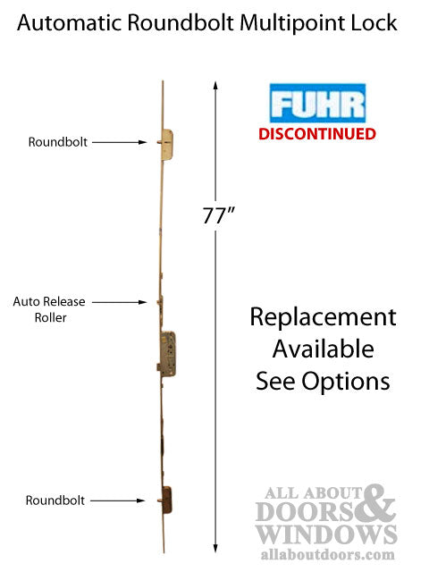 Fuhr 77 inch Automatic Roundbolt Multipoint Lock - See Replacement Option