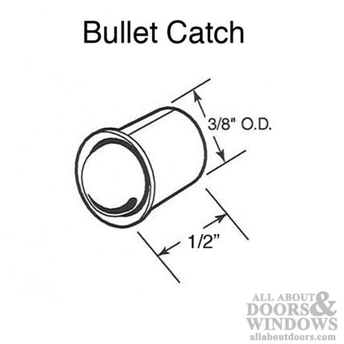 Mini Bullet Catch, 3/8 diameter, 1/2 length, 3/16 projection - 4 Pack - Mini Bullet Catch, 3/8 diameter, 1/2 length, 3/16 projection - 4 Pack