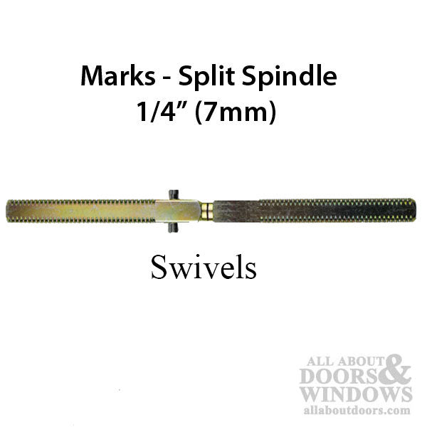 Marks Swivel Spindle For Storm Doors Split Shaft .25 Inch by 4.75 Inch Threaded Spindle - Marks Swivel Spindle For Storm Doors Split Shaft .25 Inch by 4.75 Inch Threaded Spindle