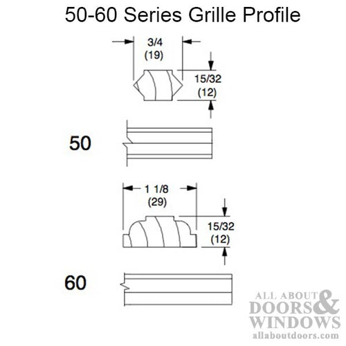 Marvin Series 50-60, Bullet Fastener Grille Clip for Round Tops direct glazed units - Marvin Series 50-60, Bullet Fastener Grille Clip for Round Tops direct glazed units