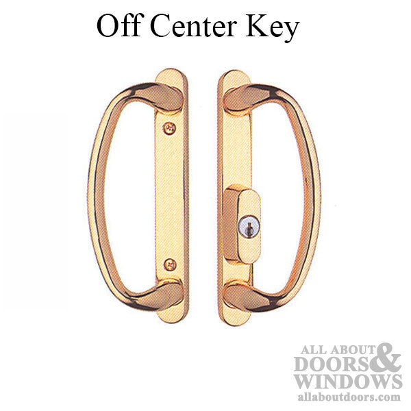 Keyed Off-Center Patio Sliding Glass Door Handle 3-15/16