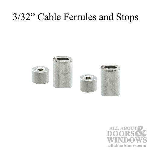 Cable Ferrules and Stops for Garage Doors - 3/32 Inch - Cable Ferrules and Stops for Garage Doors - 3/32 Inch