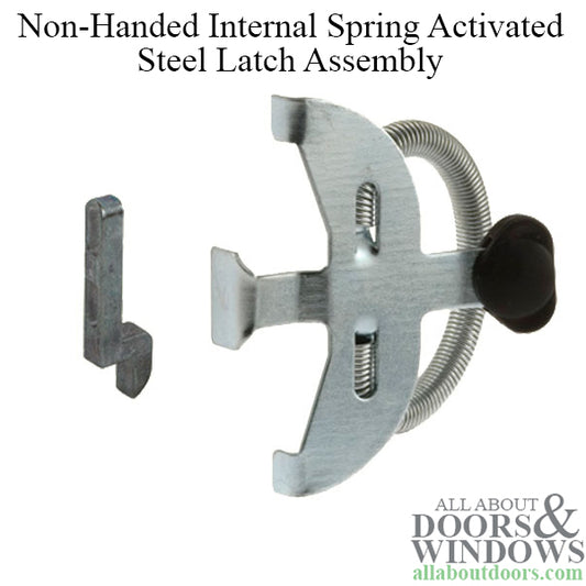 Non-Handed Internal Spring Activated Steel Latch Assembly for Sliding Screen Door