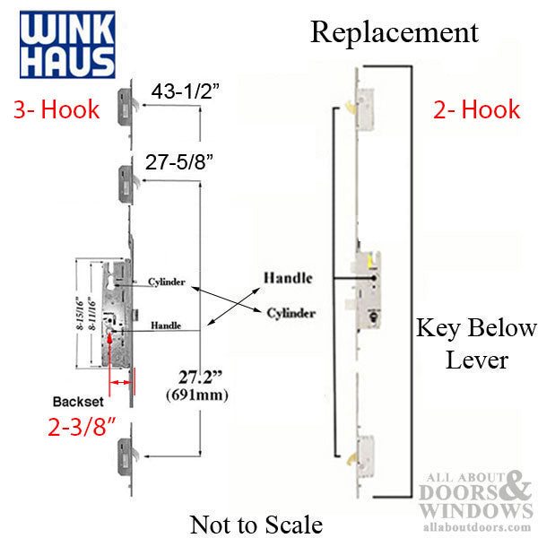 20mm Winkhaus 60/92 MPL 3 Hook Active Door - 20mm Winkhaus 60/92 MPL 3 Hook Active Door