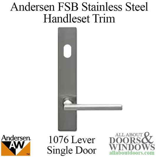 Andersen FSB 1076 Complete Trim Set for Single Door, With Key hole - Stainless Steel