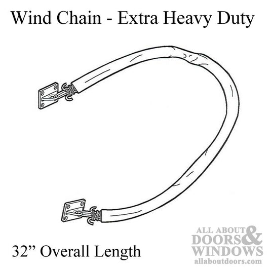 Wind Chain, Extra Heavy Duty - Commercial Doors - Chrome ends