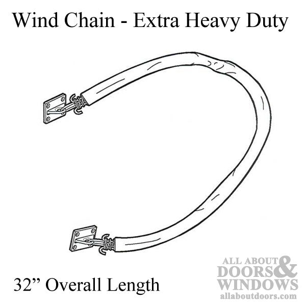 Wind Chain, Extra Heavy Duty - Commercial Doors - Chrome ends - Wind Chain, Extra Heavy Duty - Commercial Doors - Chrome ends