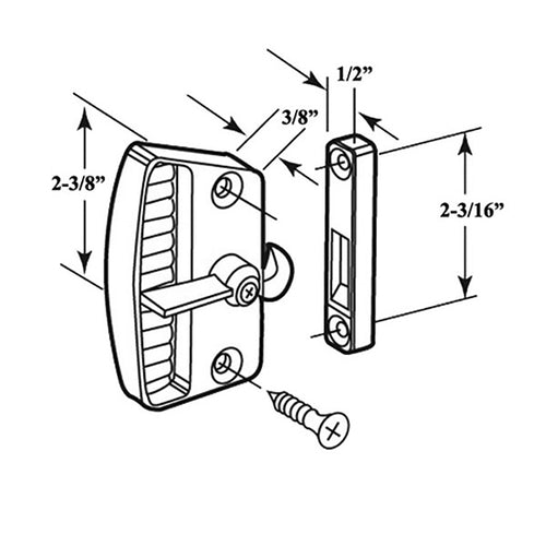 Deluxe Latch & Pull for Sliding Screen Door in Black - BLEMISHED - Deluxe Latch & Pull for Sliding Screen Door in Black - BLEMISHED