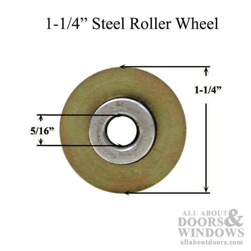 Acorn Roller with Ball Bearings 1-1/4 Inch Steel Wheel Diameter for Sliding Patio Door - Acorn Roller with Ball Bearings 1-1/4 Inch Steel Wheel Diameter for Sliding Patio Door