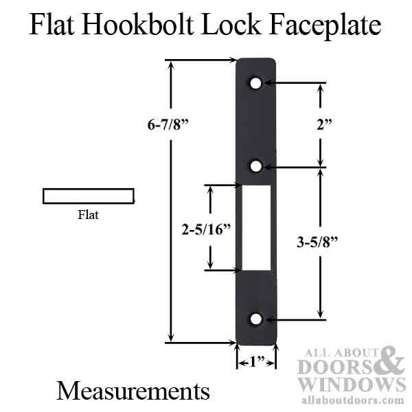 Hookbolt Lock Faceplate, Flat, Small Hole, Choose Color - Hookbolt Lock Faceplate, Flat, Small Hole, Choose Color