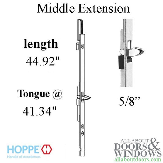 16mm Manual Middle Extension Shootbolt-Tongue @ 41.34", 44.92"
 Length