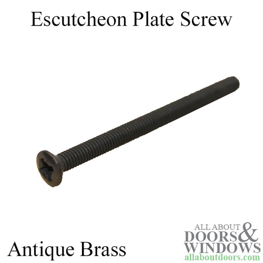 Escutcheon Plate Screw, Old Style 4mm x 56mm - Antique Brass