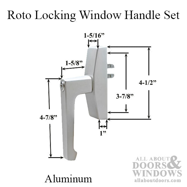 Roto Locking Window Handle, Keyed - Aluminum - Roto Locking Window Handle, Keyed - Aluminum