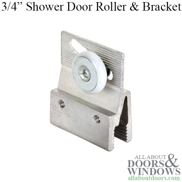 1-1/2 Inch Aluminum Bracket with 3/4 Inch Single Nylon Wheel for Sliding Shower Door - 1-1/2 Inch Aluminum Bracket with 3/4 Inch Single Nylon Wheel for Sliding Shower Door