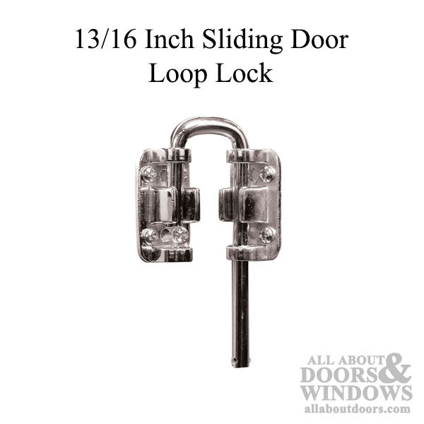 Sliding Door Steel Loop Lock - Nickel Plated - Sliding Door Steel Loop Lock - Nickel Plated