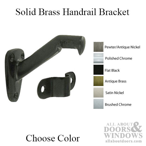 3-5/16 inch Solid Brass Handrail Bracket - Choose Color - 3-5/16 inch Solid Brass Handrail Bracket - Choose Color