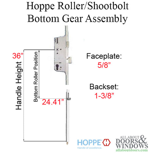 16mm Manual Gear, 35/92, Roller-Shootbolt, Roller @ 24.41"