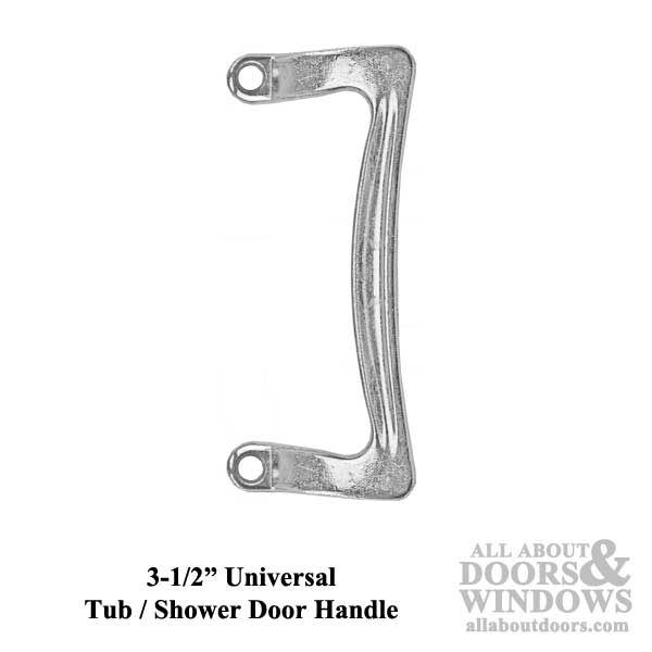 3-1/2 Inch Universal Shower Door / Tub Enclosure Single Handle - Chrome - 3-1/2 Inch Universal Shower Door / Tub Enclosure Single Handle - Chrome