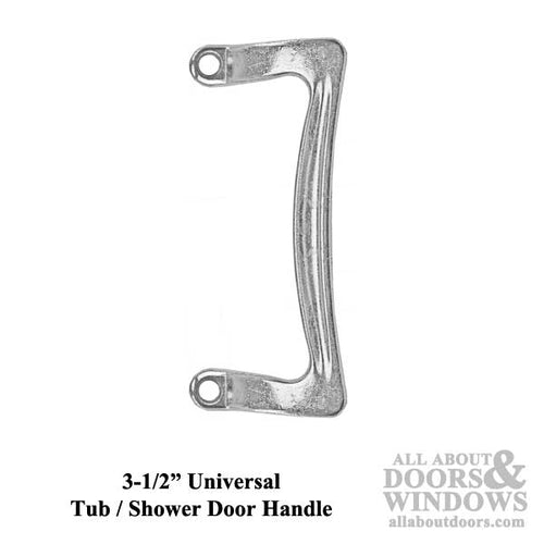 3-1/2 Inch Universal Shower Door / Tub Enclosure Single Handle - Chrome - 3-1/2 Inch Universal Shower Door / Tub Enclosure Single Handle - Chrome
