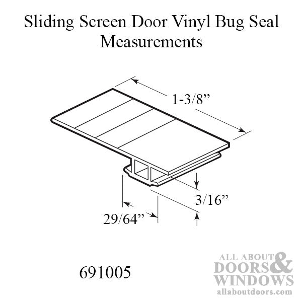 Vinyl Bug Seal for Sliding Screen Door - 7 Foot Roll, Black - Vinyl Bug Seal for Sliding Screen Door - 7 Foot Roll, Black