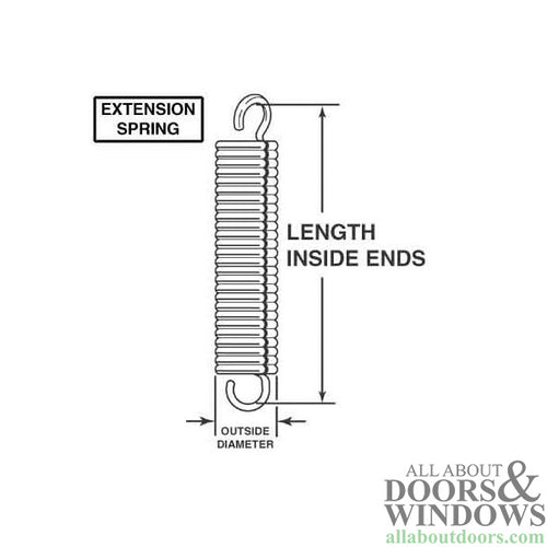 Extension Spring - 15/32 Inch Diameter x 4-1/2 Inches Long - .041 Wire - Extension Spring - 15/32 Inch Diameter x 4-1/2 Inches Long - .041 Wire