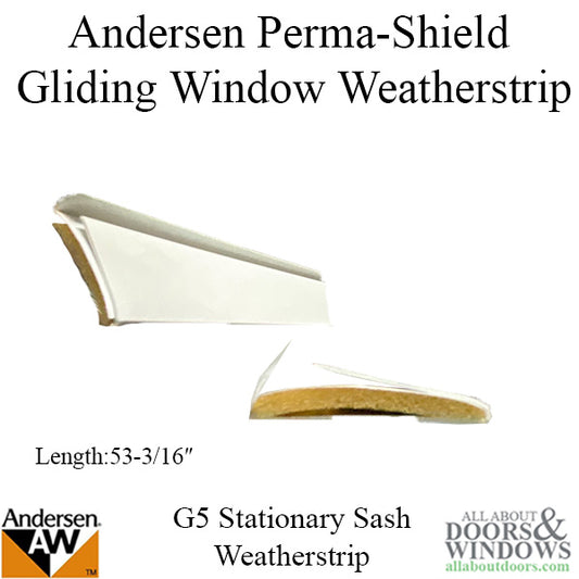 Andersen - Perma-Shield Gliding Window - Stationary Weatherstrip, Meeting Stile G5 - White