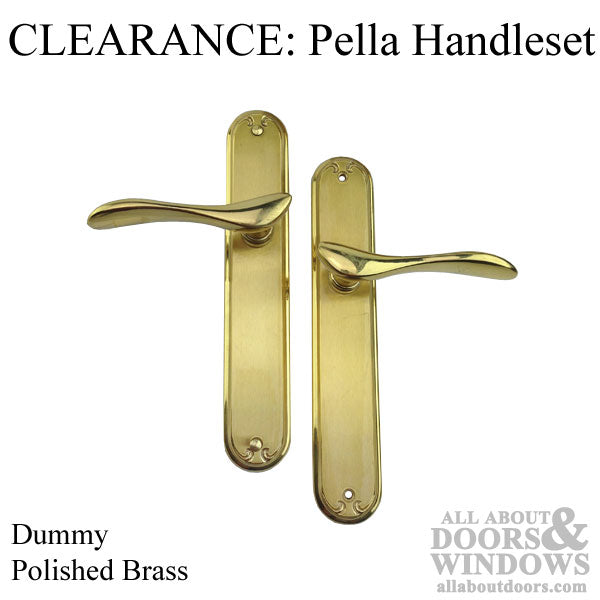 CLEARANCE Pella Dummy Handleset - Polished Brass - Reversible Handing - CLEARANCE Pella Dummy Handleset - Polished Brass - Reversible Handing