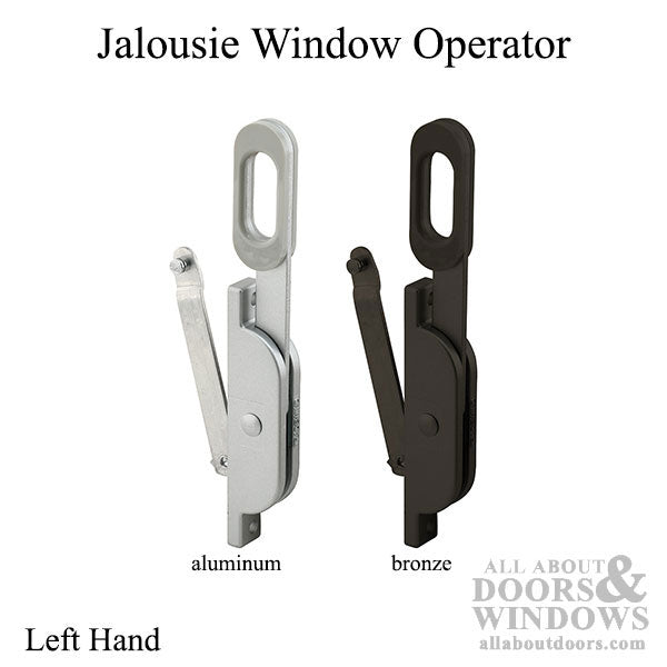 New Style Jalousie or Louver Window Operator, Lever, 3 Link, Left -Aluminum - New Style Jalousie or Louver Window Operator, Lever, 3 Link, Left -Aluminum