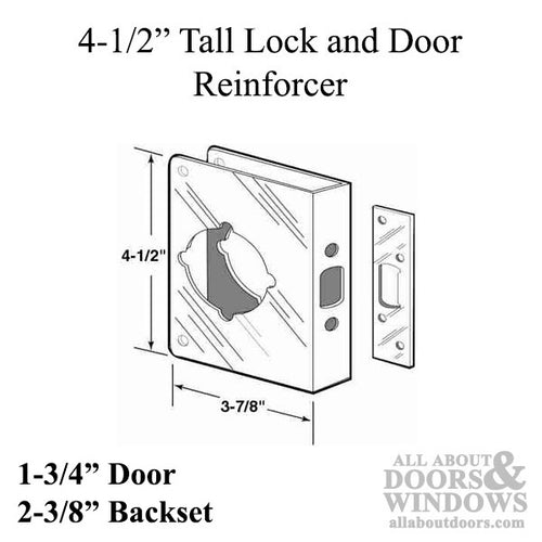 4-1/2 Inch Tall Door Reinforcer - Polished Brass - 4-1/2 Inch Tall Door Reinforcer - Polished Brass