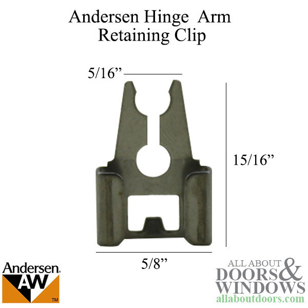 Andersen Perma-Shield Improved/E-Z Casement Window - Hinge Arm Retaining Clip - Corrosion Resistant - Andersen Perma-Shield Improved/E-Z Casement Window - Hinge Arm Retaining Clip - Corrosion Resistant