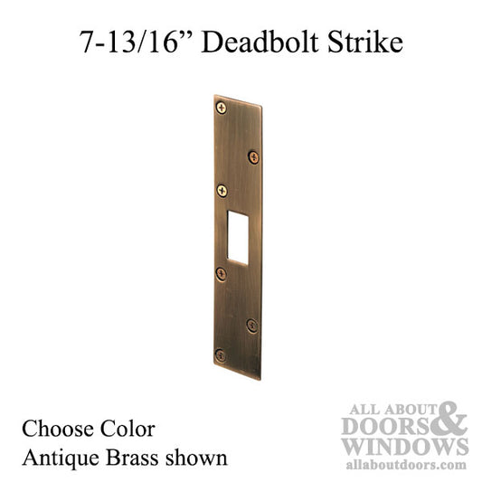 7-13/16" Maximum Security Deadbolt Strike - Antique Brass