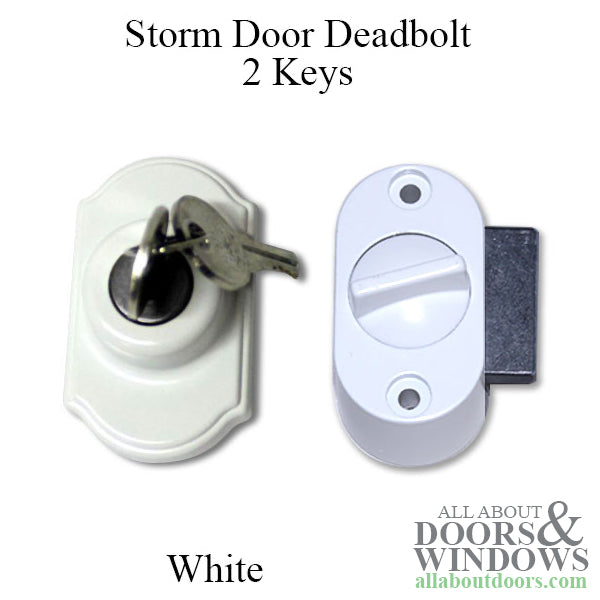 Deadbolt Only, Storm Door - White - Deadbolt Only, Storm Door - White