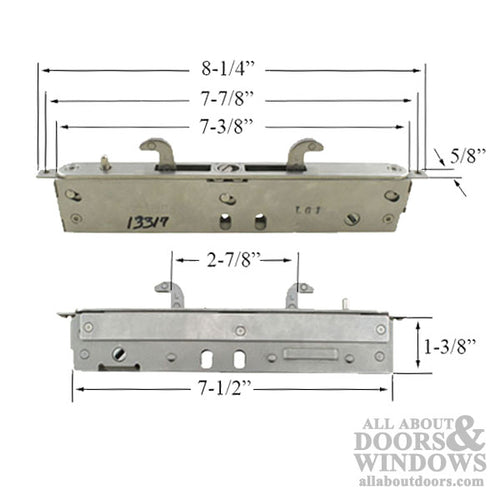 Truth 13317 Double Hook Mortise Lock, Short Face , Extended Hook - Stainless Steel - Truth 13317 Double Hook Mortise Lock, Short Face , Extended Hook - Stainless Steel