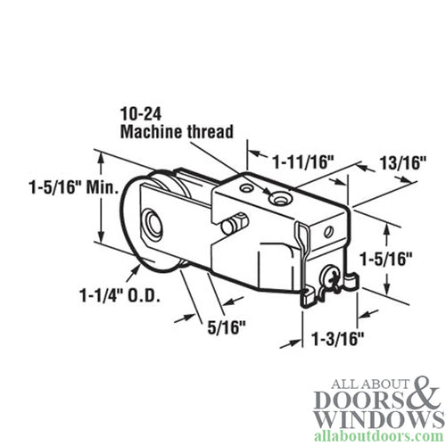 1-1/4 Inch Steel wheel, Roller Assembly - 1-1/4 Inch Steel wheel, Roller Assembly