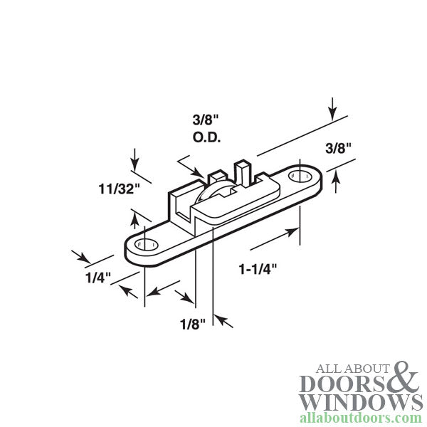 Roller Assembly (Flat) - Sliding Windows, Nylon - Roller Assembly (Flat) - Sliding Windows, Nylon