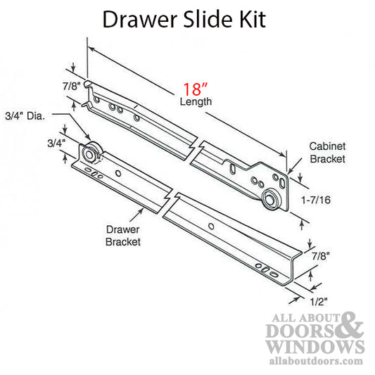 Drawer Slide Kit - 18 Inch