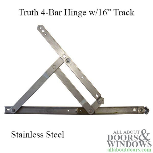 4-bar hinge for Awning or Casement window, 16" x 7/8", 16 301-SS