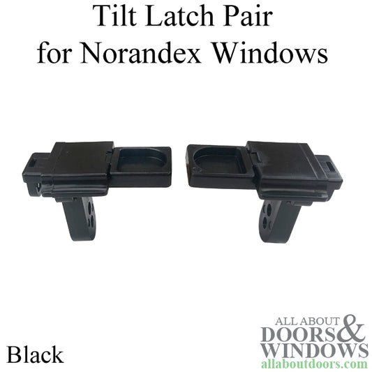 Sash Retainer, Norandex Window Tilt Latch, Pair - Black