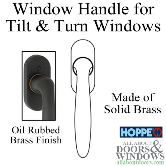 Verona Handle for Tilt & Turn Windows - Solid Brass - Oil Rubbed Brass