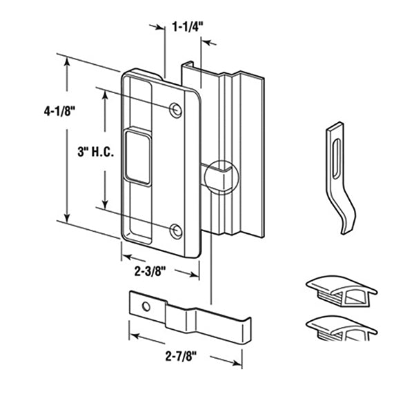 Non-Handed Latch & Pull for Sliding Screen Door - Black - Non-Handed Latch & Pull for Sliding Screen Door - Black